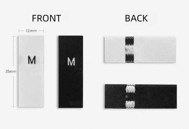 Size labels — example 1