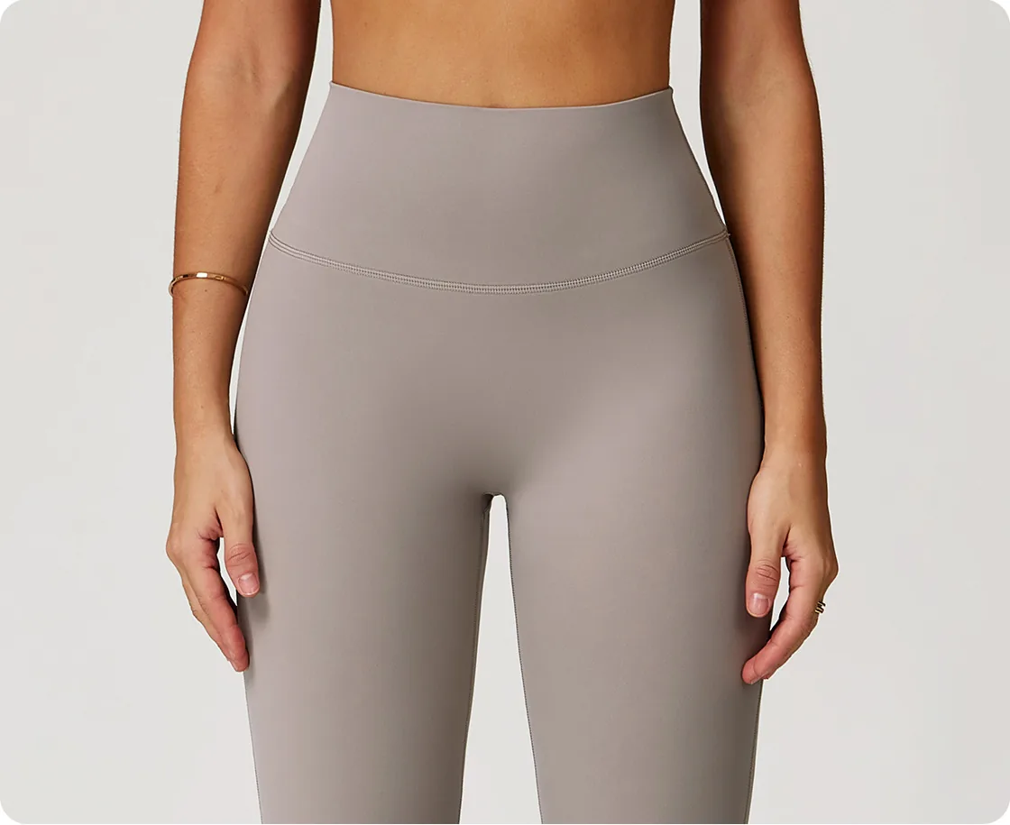 YGCK2020-1 flax beige pants high-rise waistband