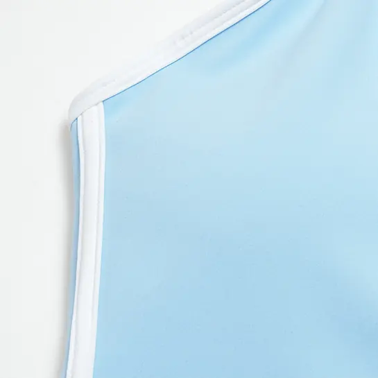YEEGEM YGBX4506 light blue halter top contrast binding