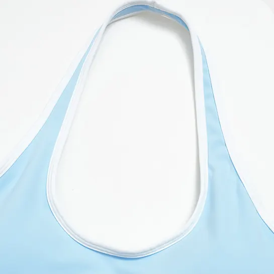 YEEGEM YGBX4506 light blue halter top halter neckline