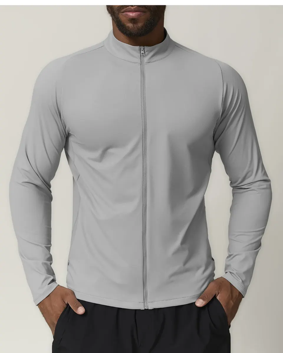 Stand-collar training jacket — Front reference