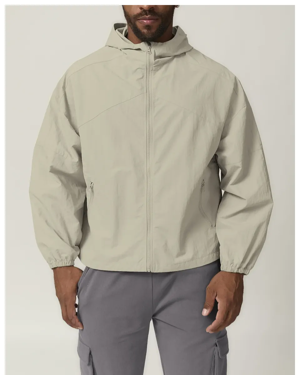 Hooded outdoor jacket — Front reference