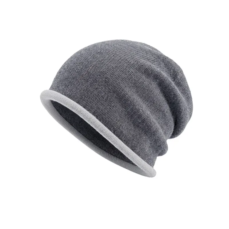 Slouch knit beanie — Shape reference · Gray