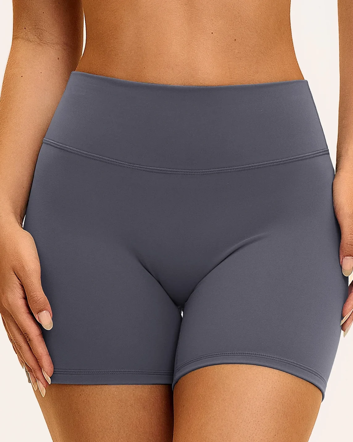 High-rise training shorts — Front reference