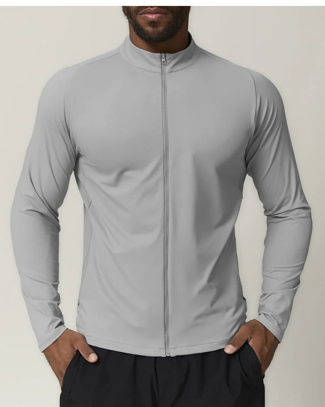 Stand-collar training jacket — Front reference