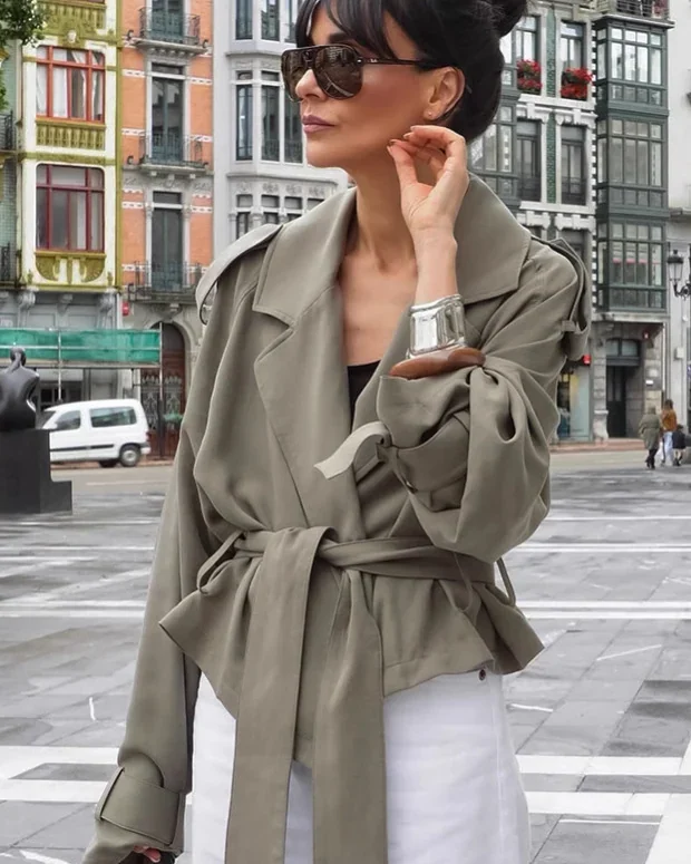 Belted lapel jacket — Lapel & waist reference