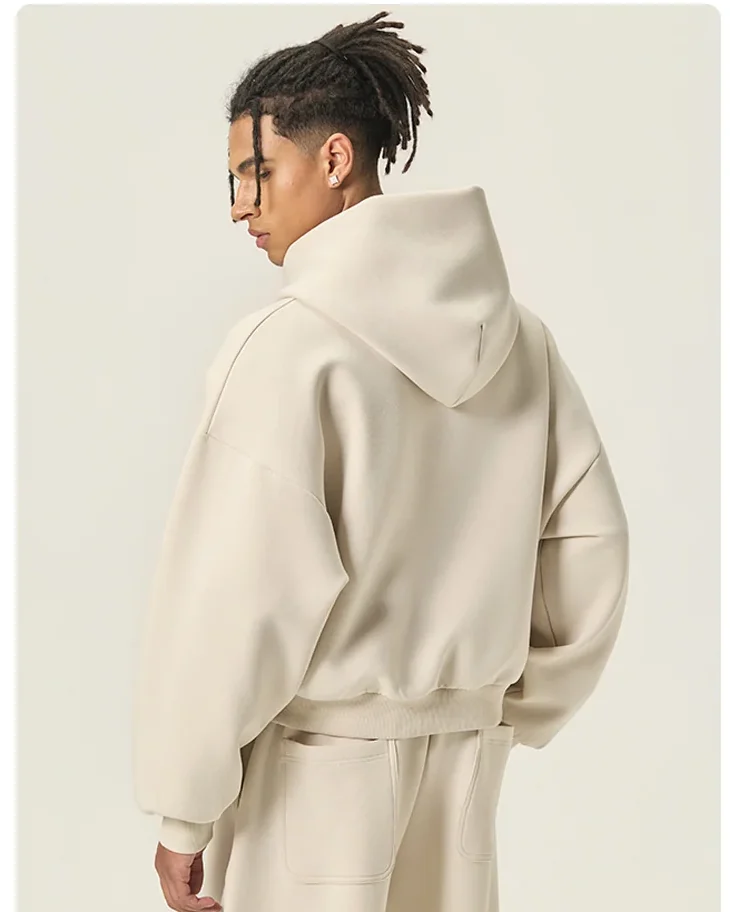Boxy pullover hoodie — Back reference · Ivory