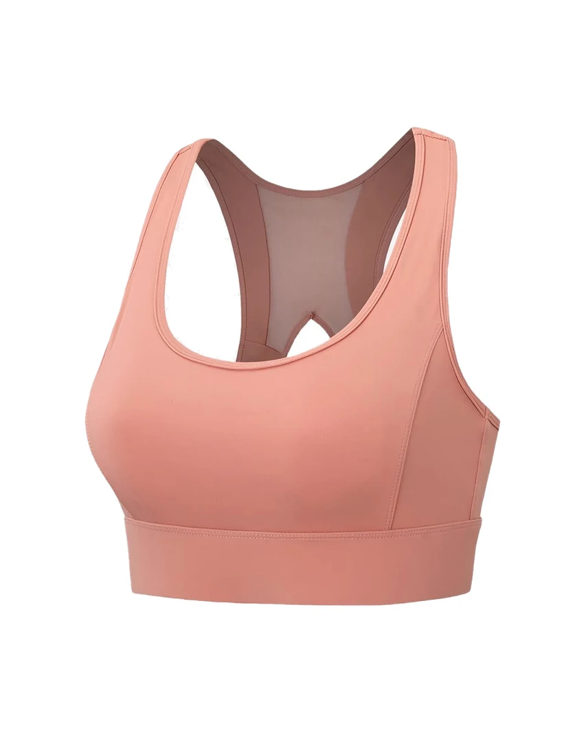 YEEGEM YG2746 adjustable racerback running bra, salmon front