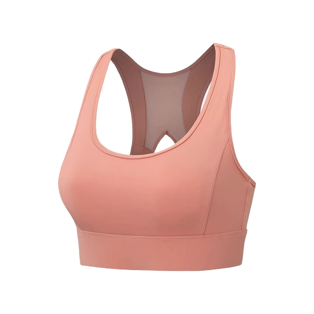 YEEGEM YG2746 adjustable racerback running bra, salmon front