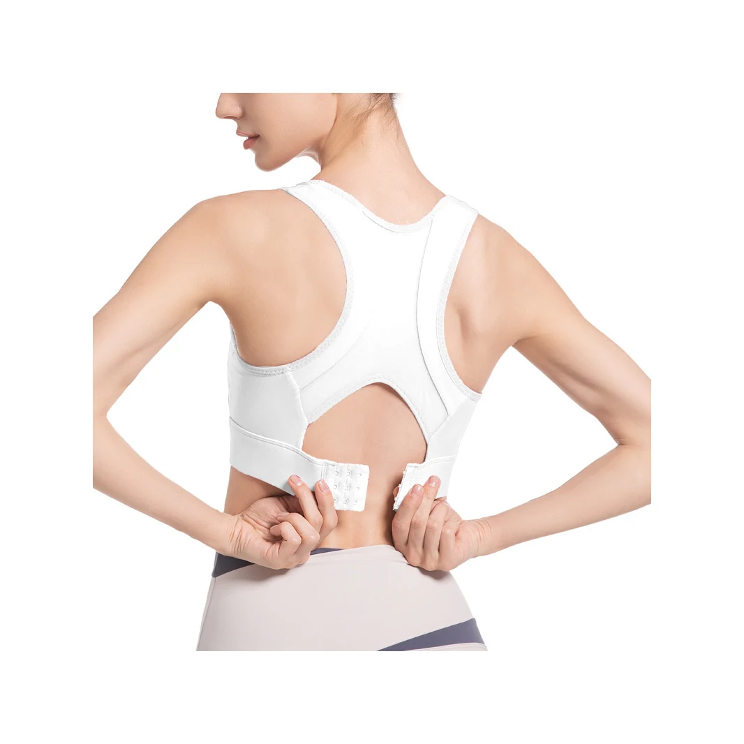 YEEGEM YG2746 adjustable racerback running bra, white back