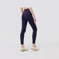 YEEGEM YGCK16 supportive high-waist training leggings, deep purple back angled view