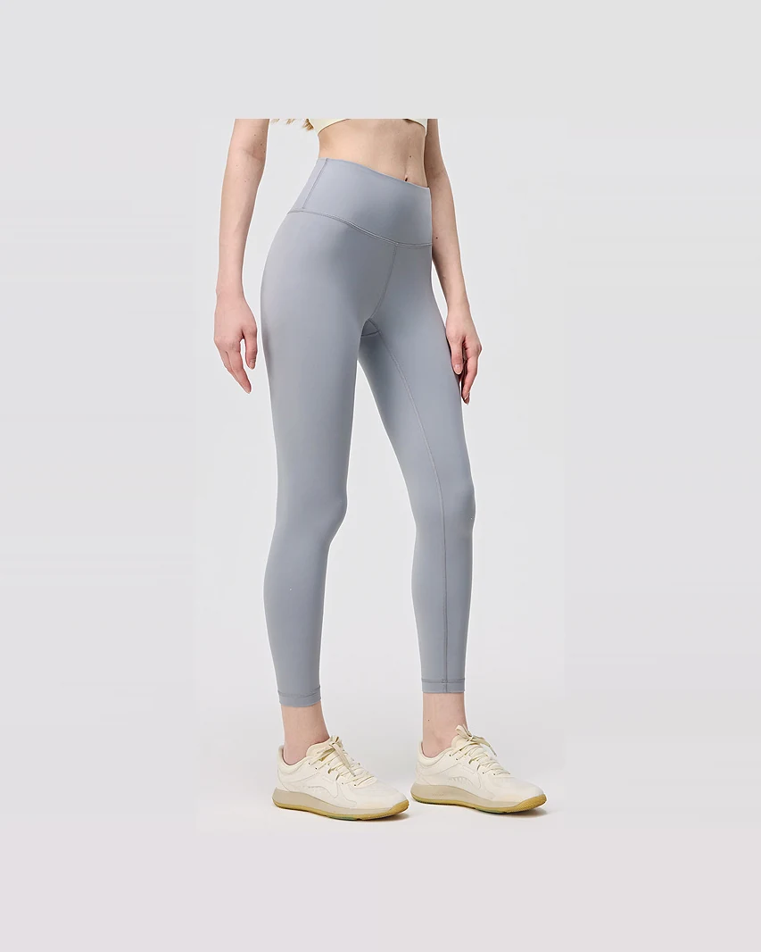 YEEGEM YGCK16 supportive high-waist training leggings, light gray front