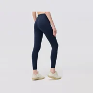 YEEGEM YGCK16 supportive high-waist training leggings, navy back angled view