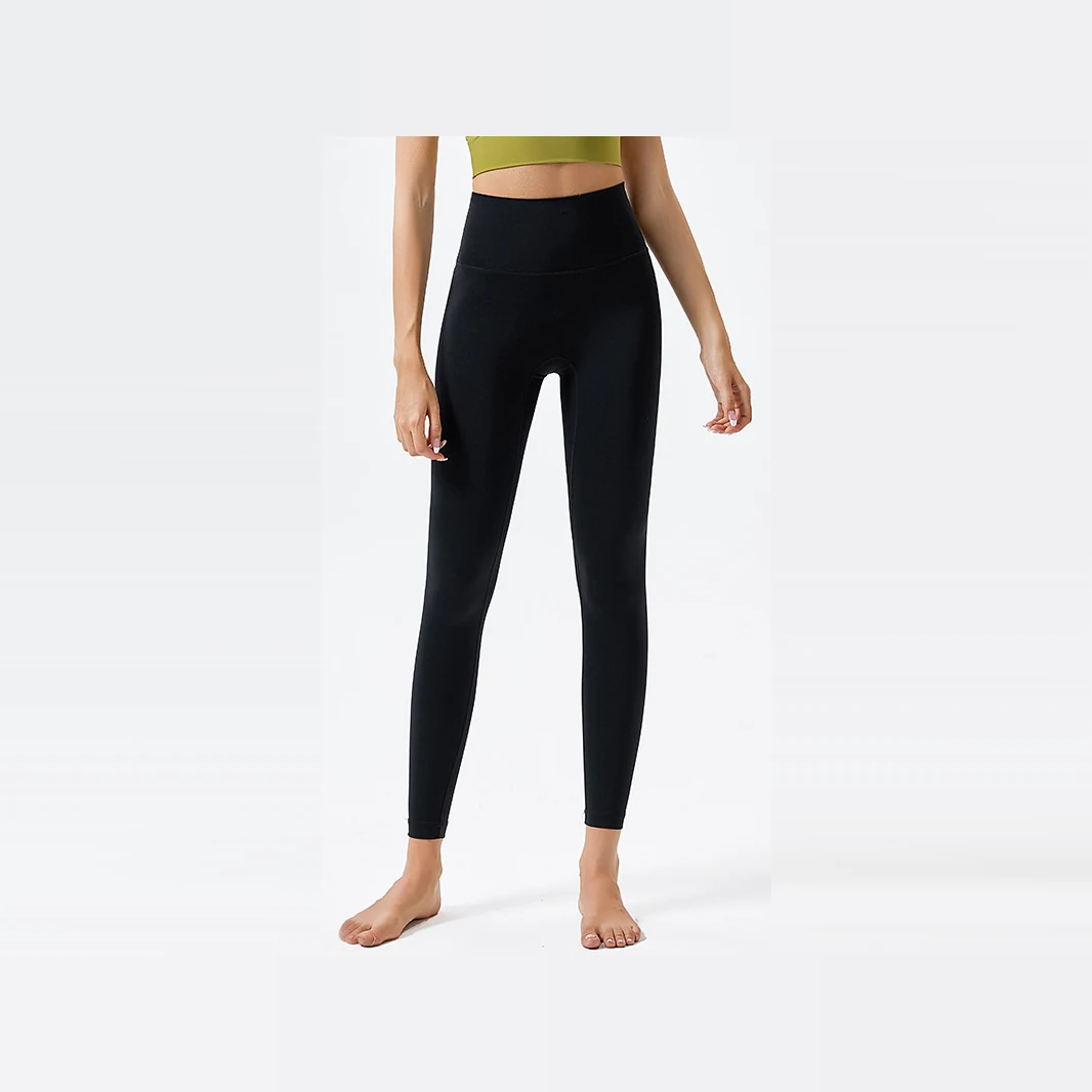 YEEGEM YGCK219 soft-touch high-waist yoga leggings, black front
