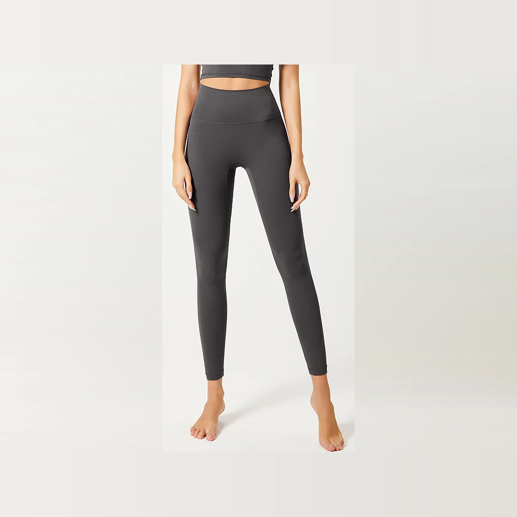 YEEGEM YGCK219 soft-touch high-waist yoga leggings, charcoal front