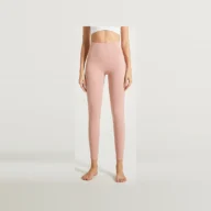 YEEGEM YGCK219 soft-touch high-waist yoga leggings, dusty pink front