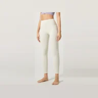 YEEGEM YGCK219 soft-touch high-waist yoga leggings, ivory front