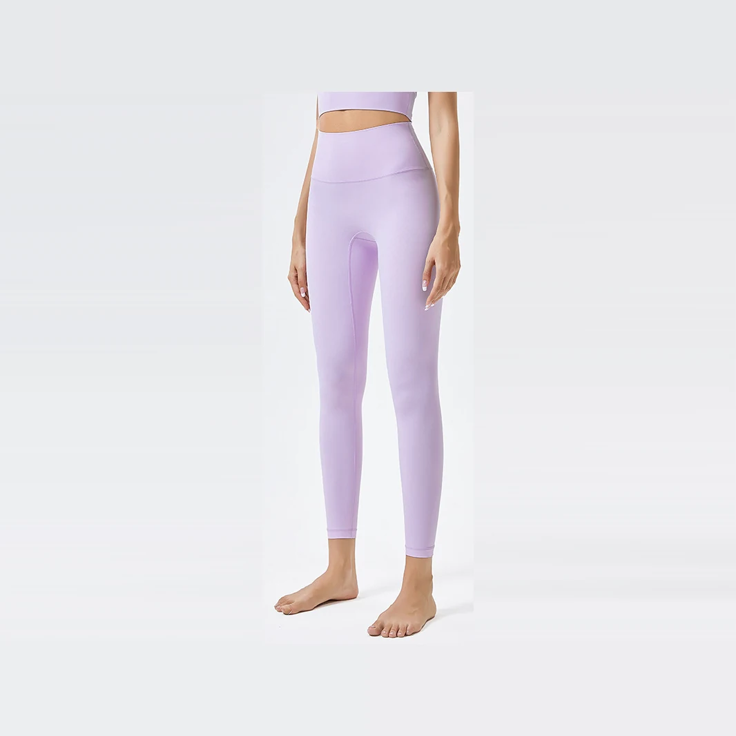 YEEGEM YGCK219 soft-touch high-waist yoga leggings, lilac front