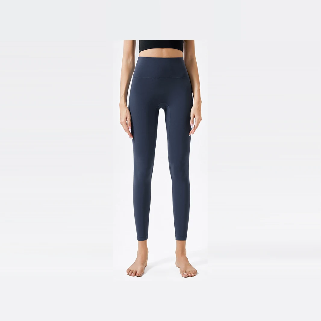 YEEGEM YGCK219 soft-touch high-waist yoga leggings, navy front