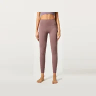 YEEGEM YGCK219 soft-touch high-waist yoga leggings, rose brown front