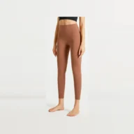 YEEGEM YGCK219 soft-touch high-waist yoga leggings, rust front