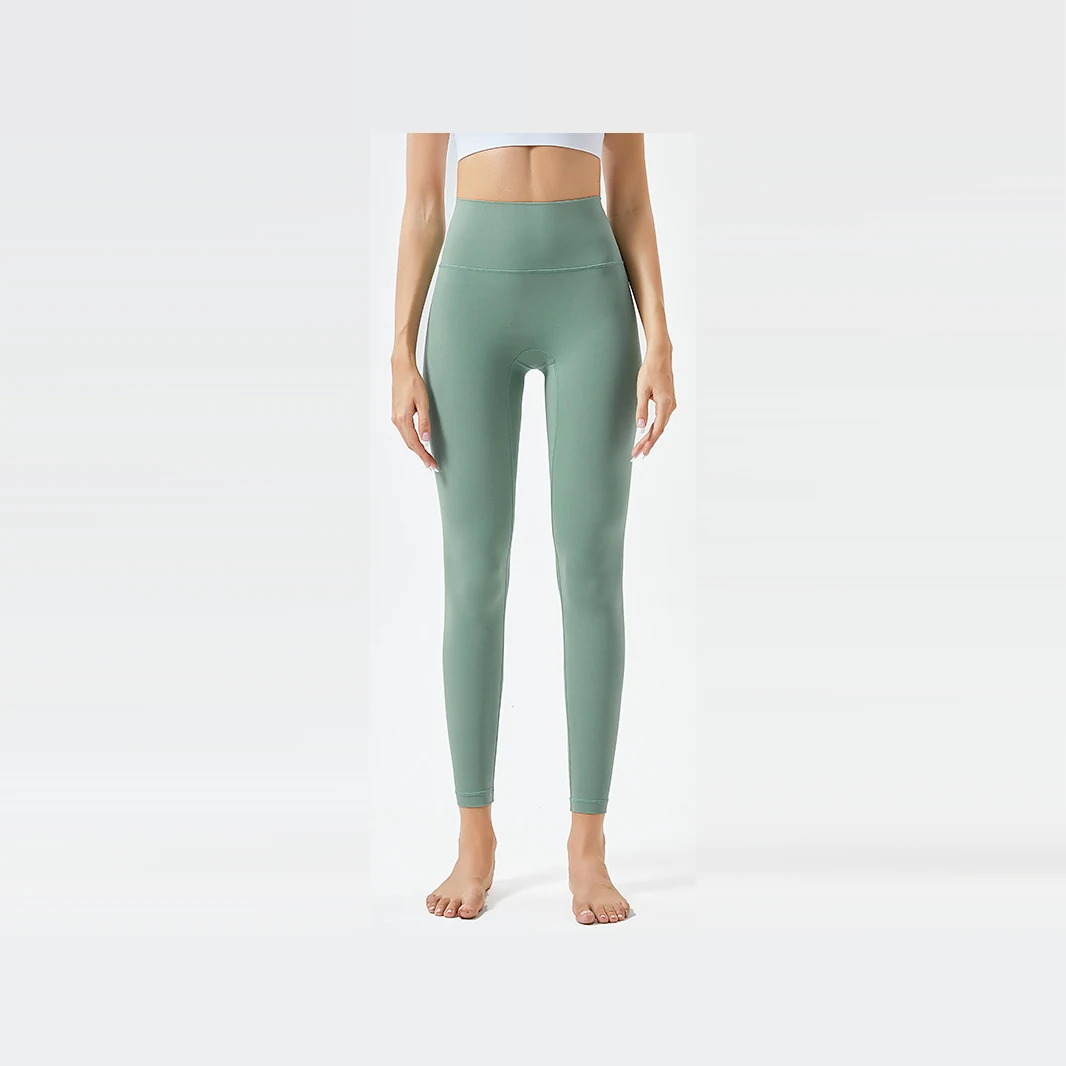 YEEGEM YGCK219 soft-touch high-waist yoga leggings, sage front