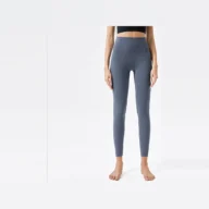YEEGEM YGCK219 soft-touch high-waist yoga leggings, slate blue front