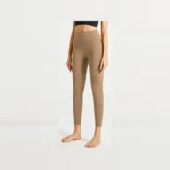 YEEGEM YGCK219 soft-touch high-waist yoga leggings, taupe front
