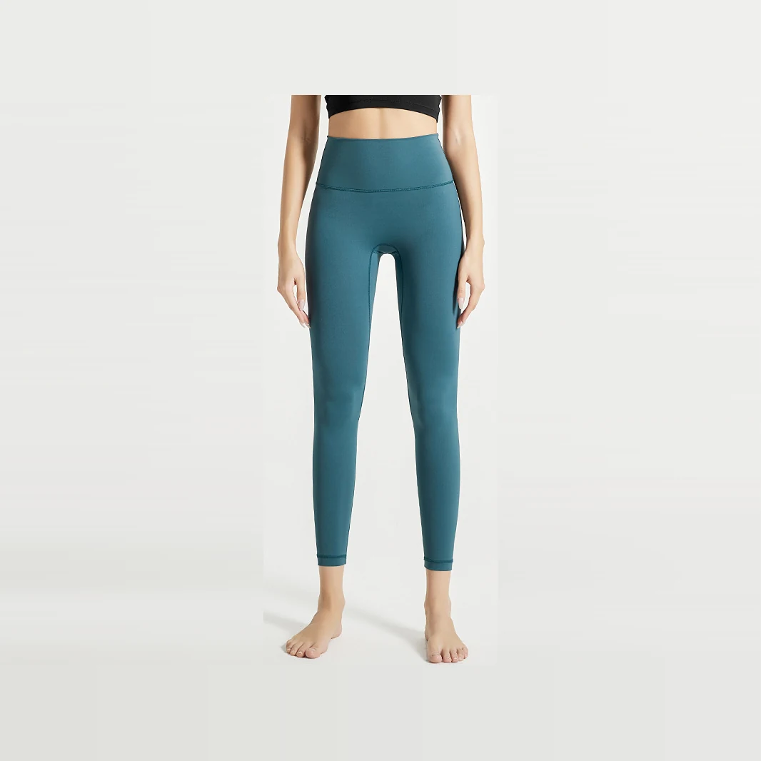 YEEGEM YGCK219 soft-touch high-waist yoga leggings, teal front