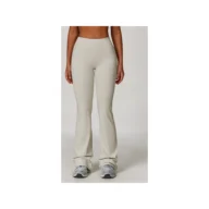 YEEGEM YGCK5061 high-waist flare yoga pants, greige — color reference