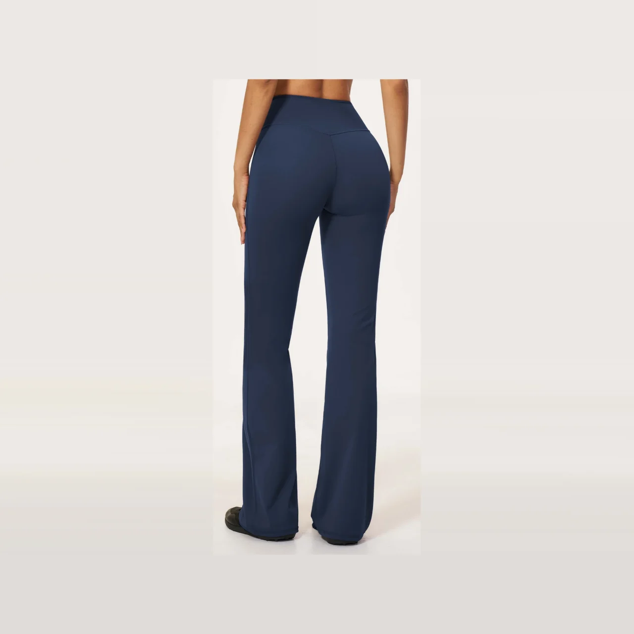 YEEGEM YGCK5061 high-waist flare yoga pants, navy — back