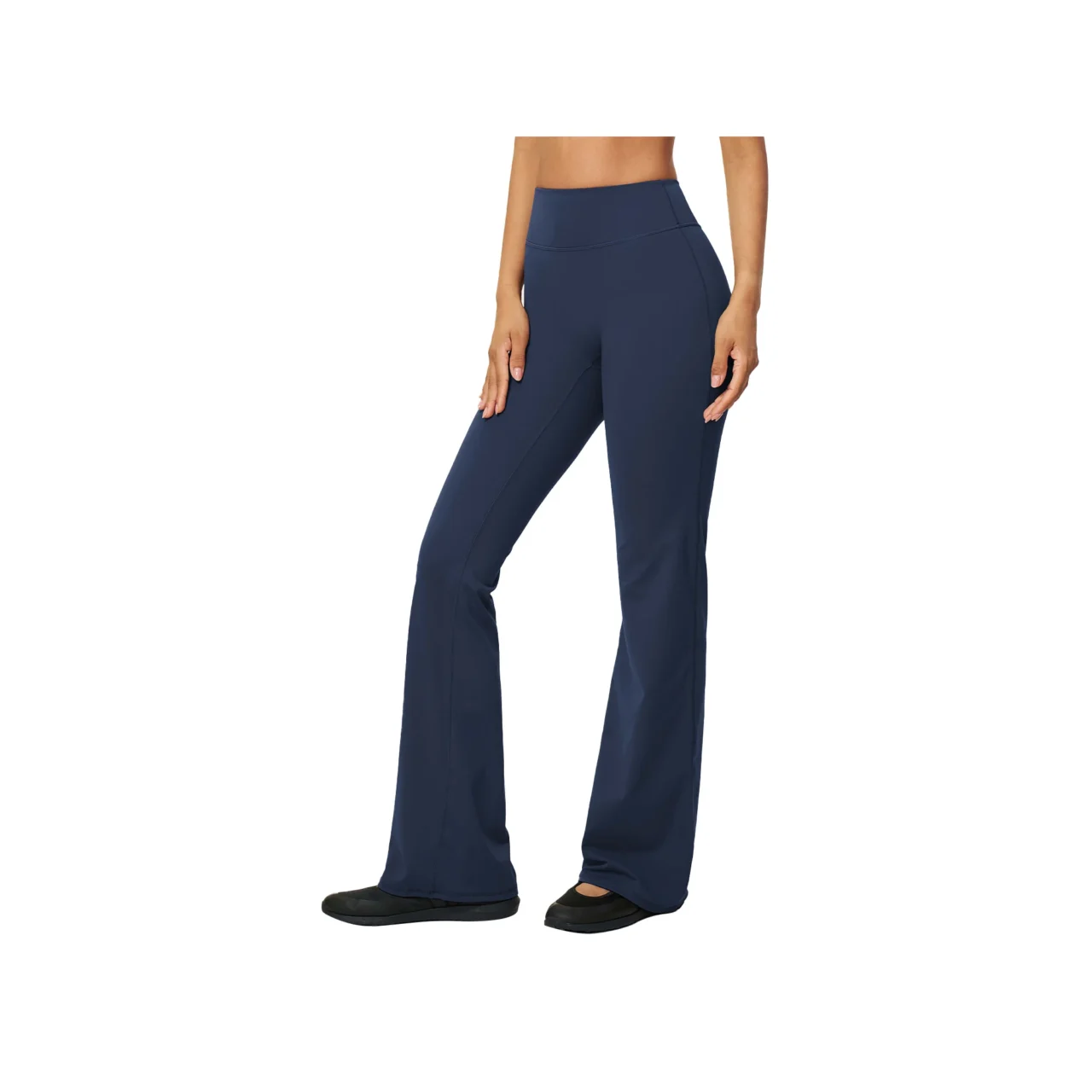YEEGEM YGCK5061 high-waist flare yoga pants, navy — front