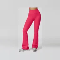 YEEGEM YGCK5061 high-waist flare yoga pants, peony pink — color reference