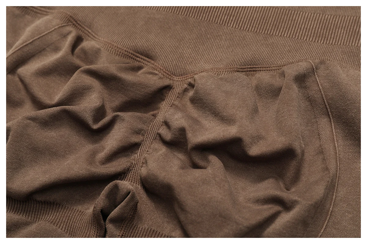 YEEGEM YGCK5064 washed seamless sculpting leggings, knit surface detail