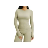 YEEGEM YGCX8519 fitted long-sleeve active top, olive front