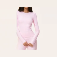 YEEGEM YGCX8519 fitted long-sleeve active top, pink front