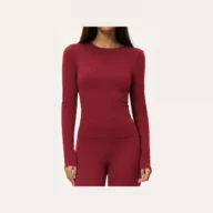YEEGEM YGCX8519 fitted long-sleeve active top, red front