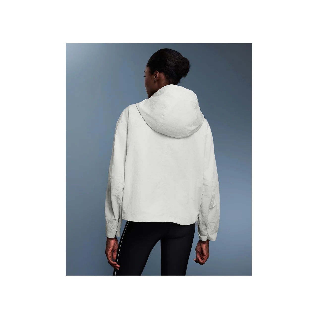 YEEGEM YGD25126 lightweight hooded outdoor jacket, ivory back
