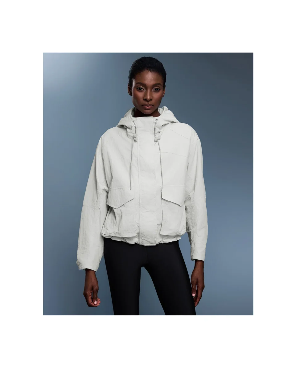YEEGEM YGD25126 lightweight hooded outdoor jacket, ivory front