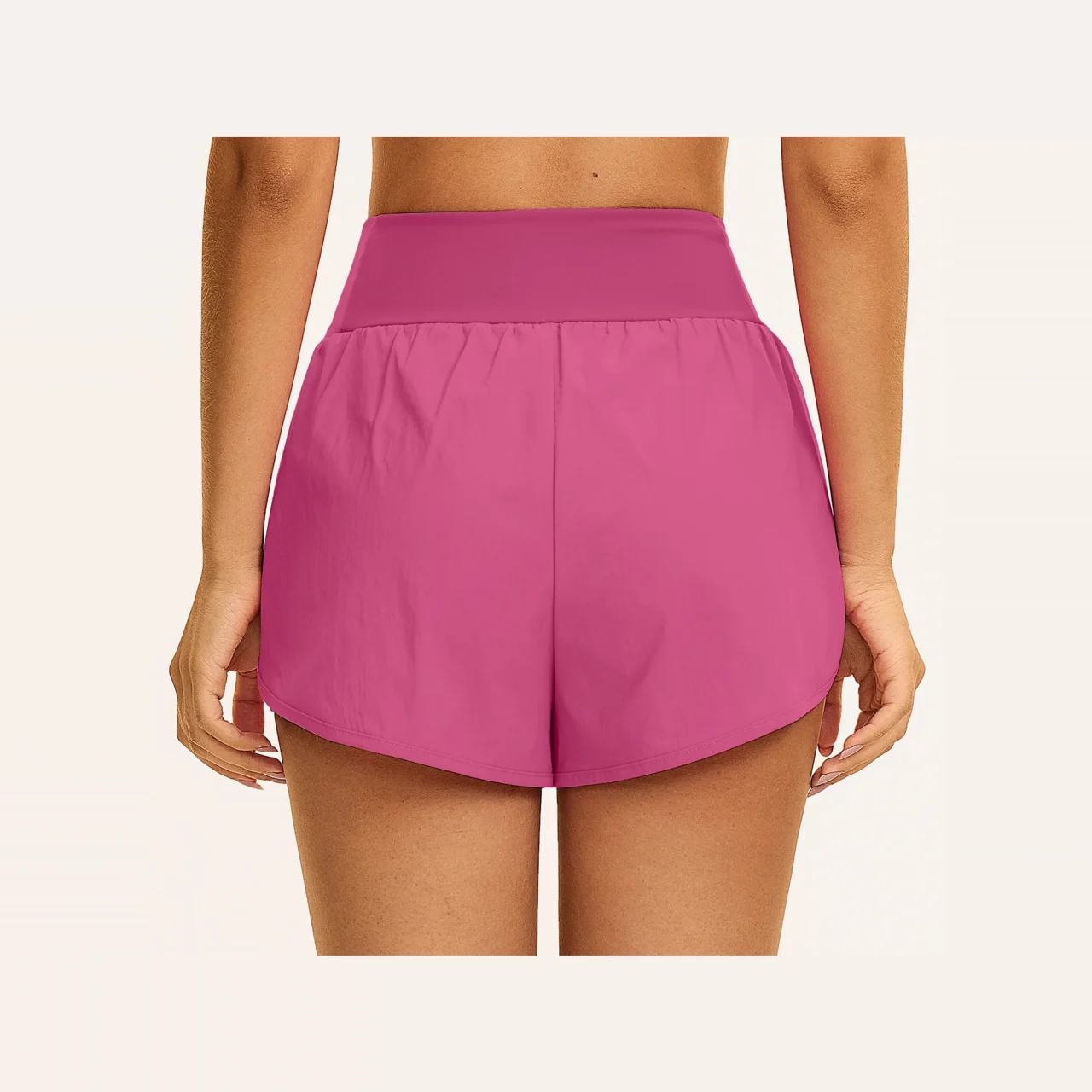 YEEGEM YGDK2136 lightweight running shorts, berry pink back