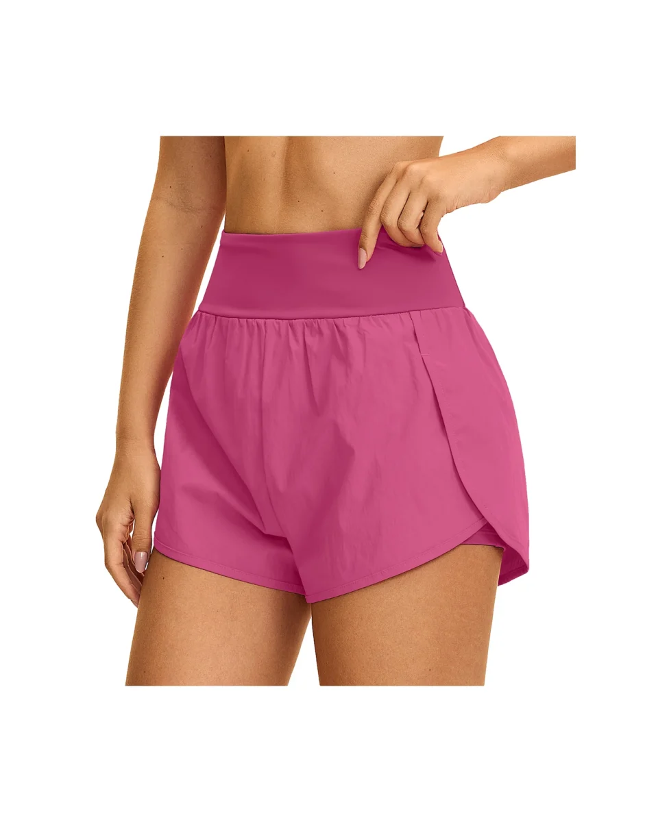 YEEGEM YGDK2136 lightweight running shorts, berry pink front