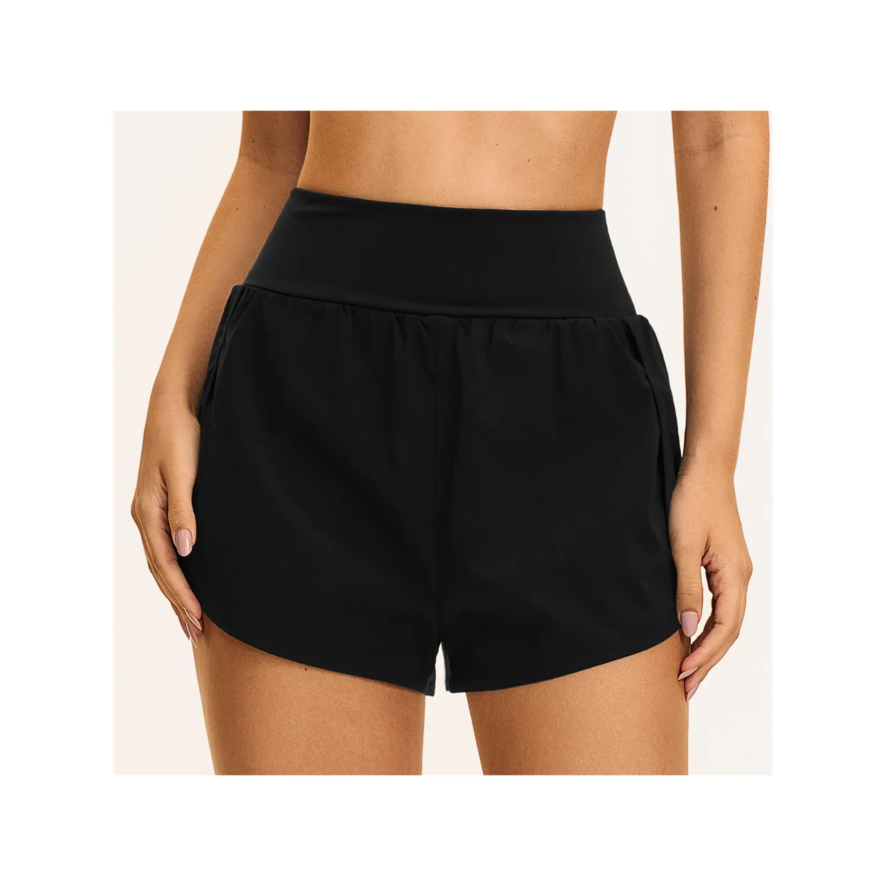 YEEGEM YGDK2136 lightweight running shorts, black front