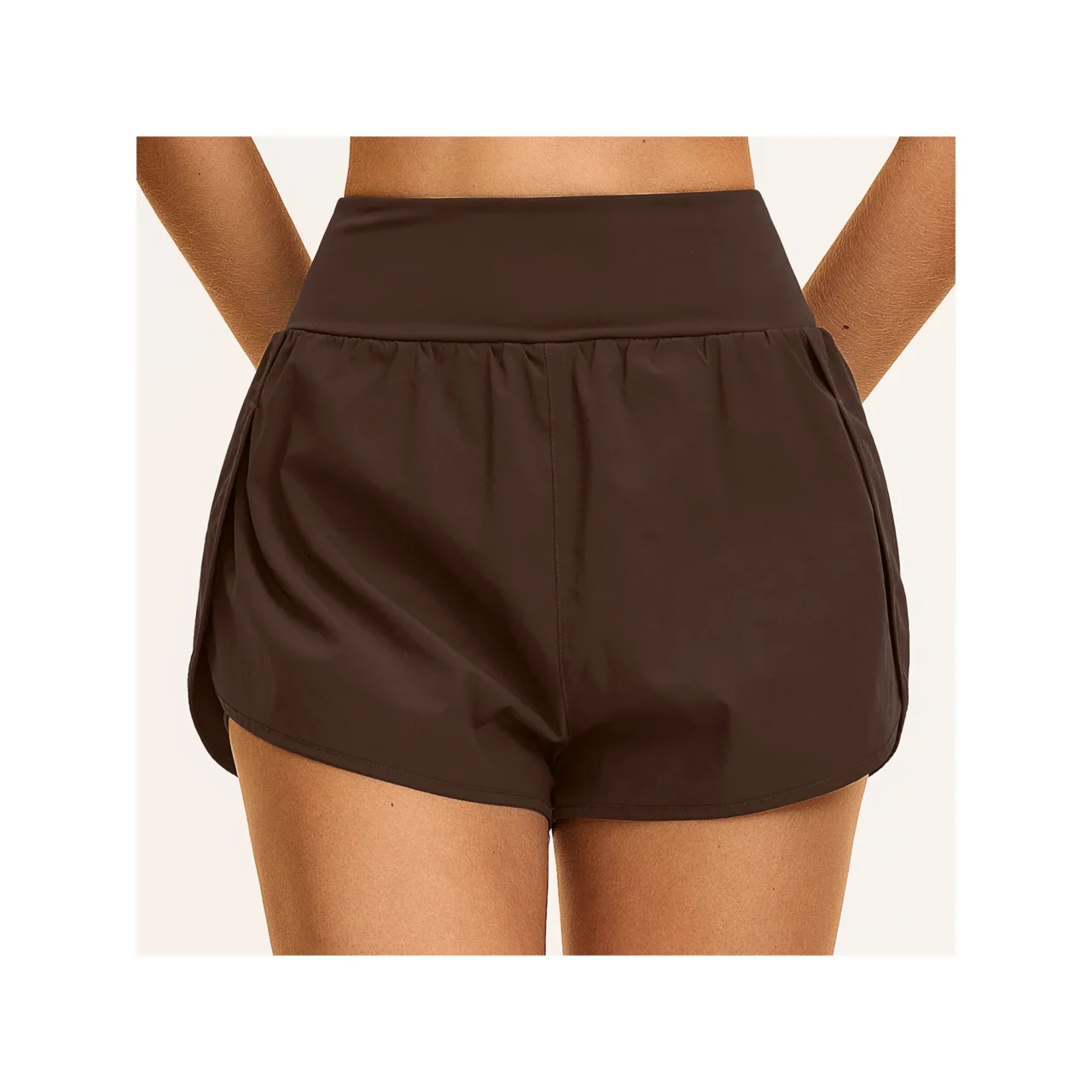 YEEGEM YGDK2136 lightweight running shorts, brown front