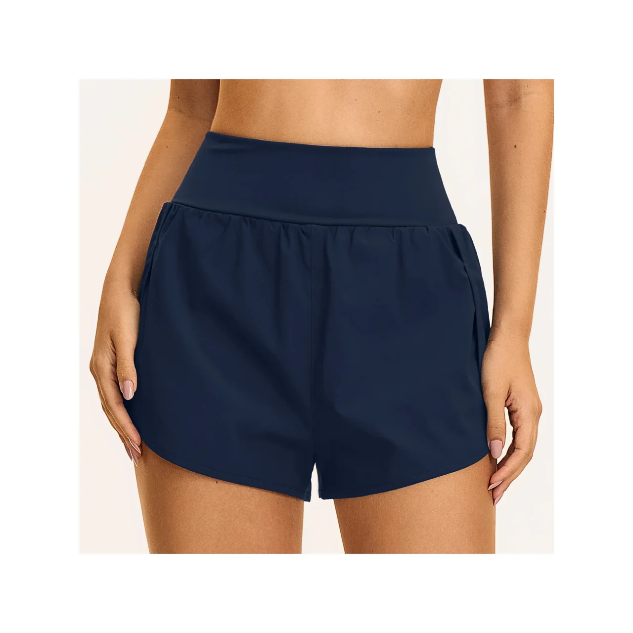 YEEGEM YGDK2136 lightweight running shorts, navy front