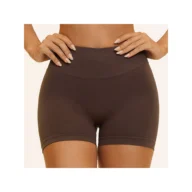 YEEGEM YGDK4535 high-waist seamless sculpting shorts, brown front
