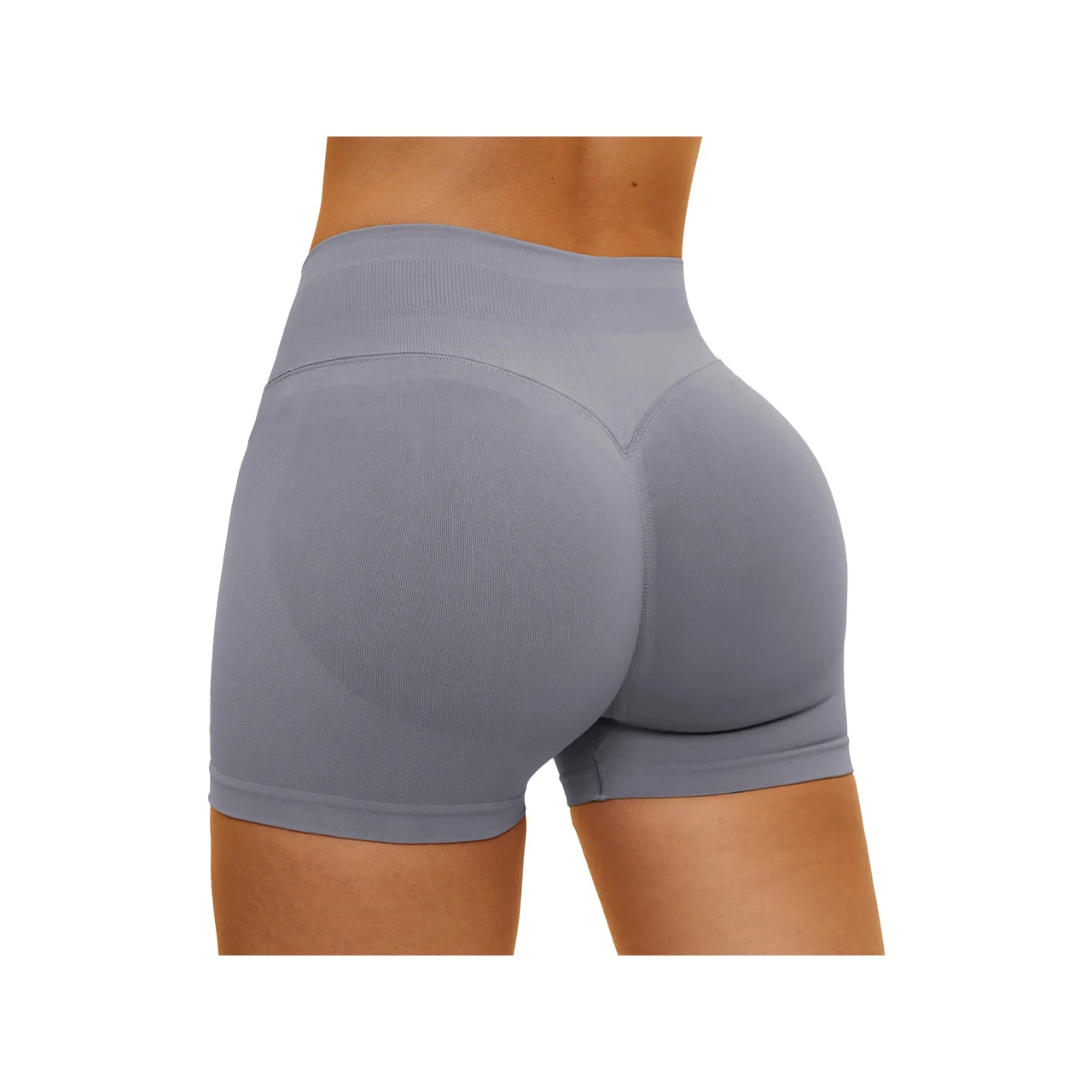 YEEGEM YGDK4535 high-waist seamless sculpting shorts, gray back