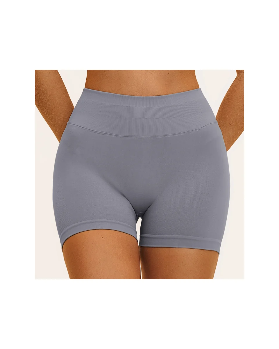 YEEGEM YGDK4535 high-waist seamless sculpting shorts, gray front