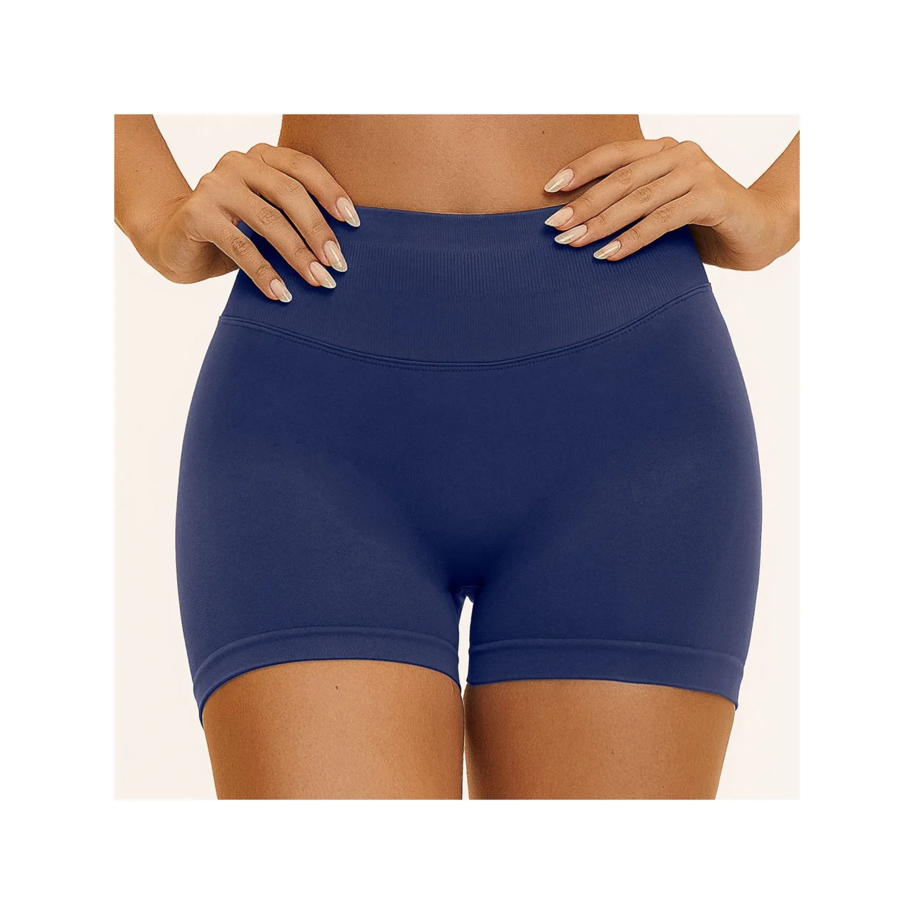 YEEGEM YGDK4535 high-waist seamless sculpting shorts, navy front