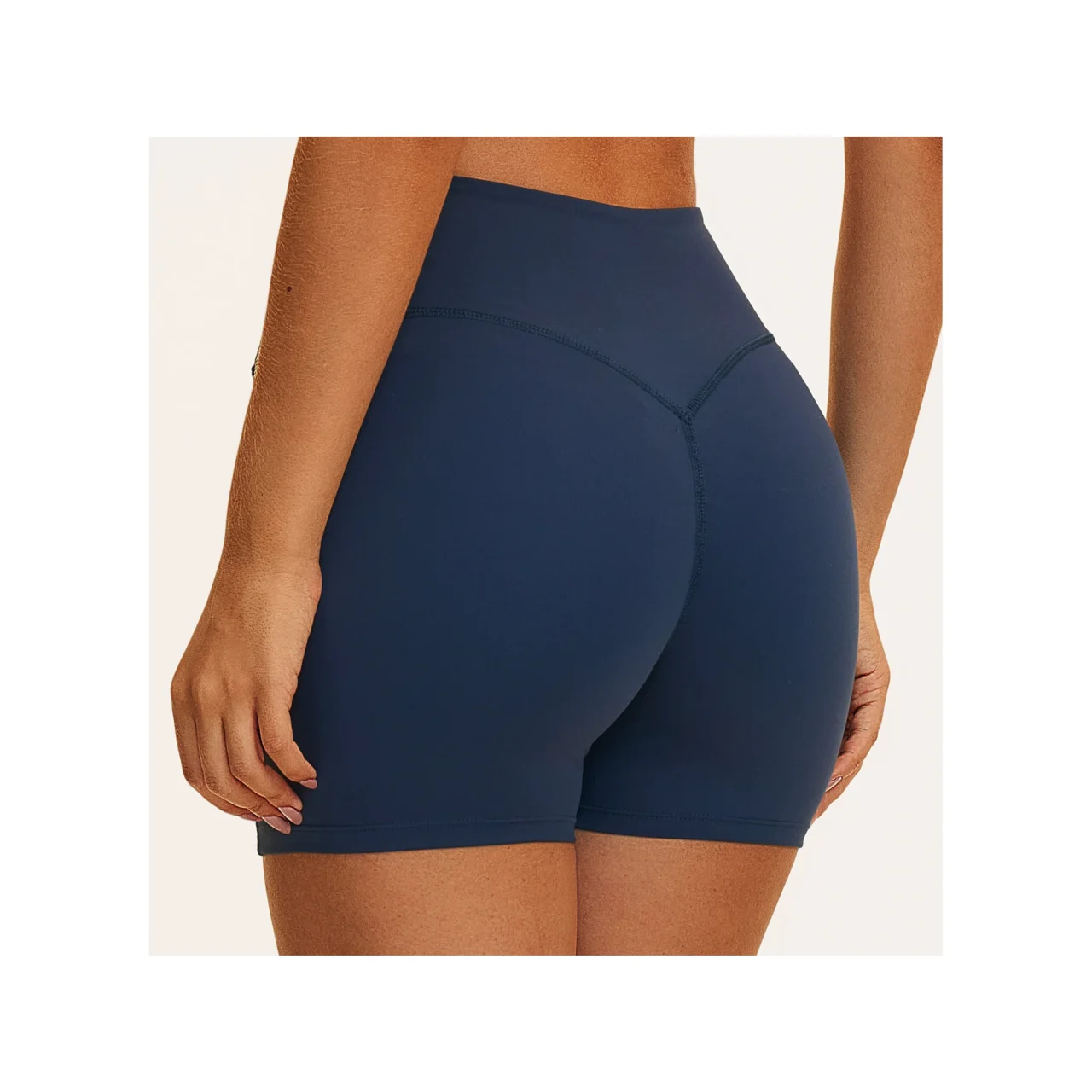 YEEGEM YGDK5575 high-waist biker shorts, navy — back