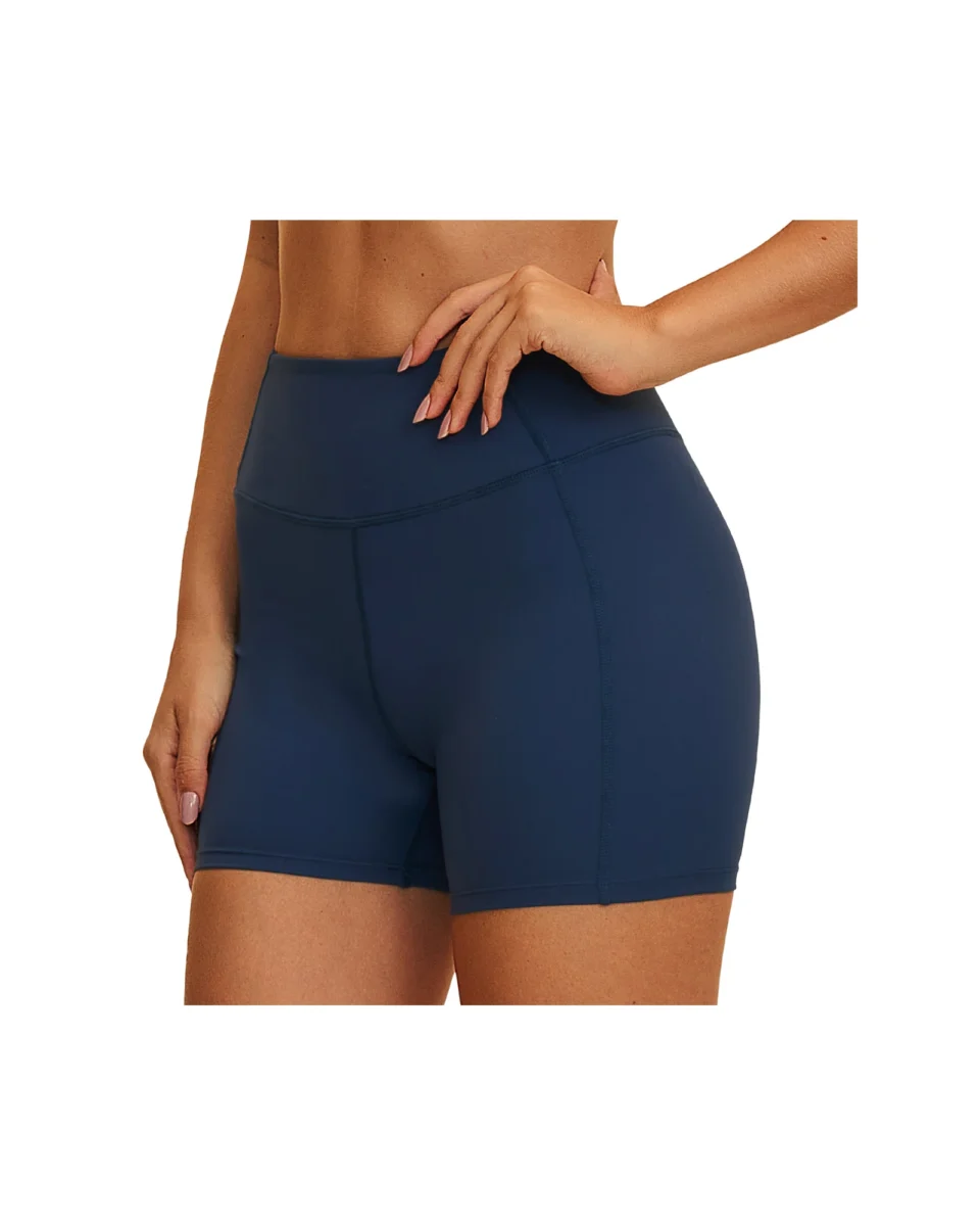 YEEGEM YGDK5575 high-waist biker shorts, navy — front